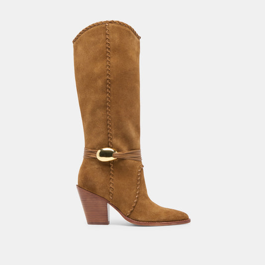 Jody Lt Brown Suede Wide Calf Boots | Dolce Vita New