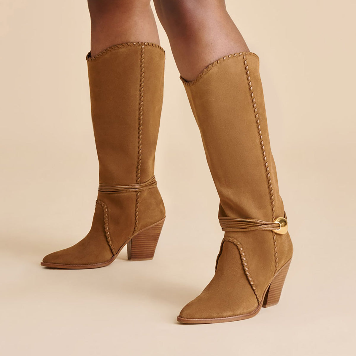 Jody Lt Brown Suede Wide Calf Boots | Dolce Vita New