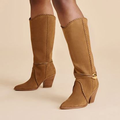 Jody Lt Brown Suede Wide Calf Boots | Dolce Vita New