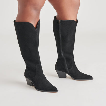 Raj Extra Wide Calf Onyx Suede Boots | Suede Wide Calf Boots
 – Dolce Vita | Dolce Vita Everyday
