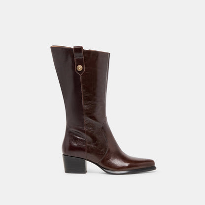 Vern Chocolate Leather Wide Calf Boots | Dolce Vita Featured
