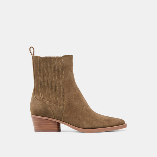 Faint H2O Waterproof Olive Suede Booties | Dolce Vita Signature