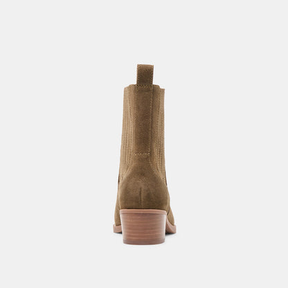 Faint H2O Waterproof Olive Suede Booties | Dolce Vita Signature