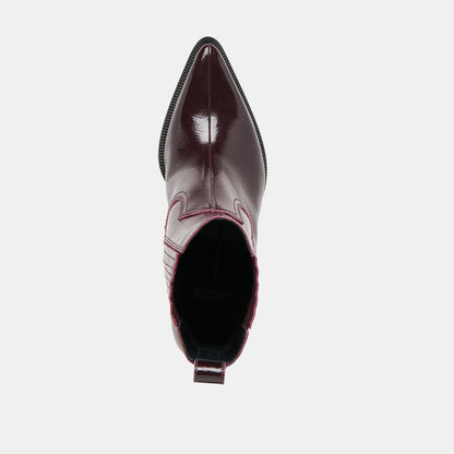 Slim Mulberry Crinkle Patent Booties | Dolce Vita Smart Buy
