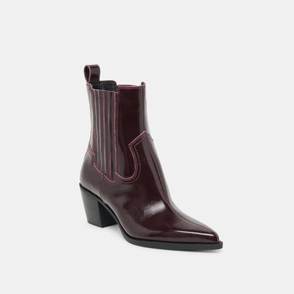 Slim Mulberry Crinkle Patent Booties | Dolce Vita Smart Buy