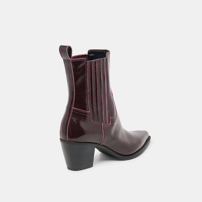 Slim Mulberry Crinkle Patent Booties | Dolce Vita Smart Buy