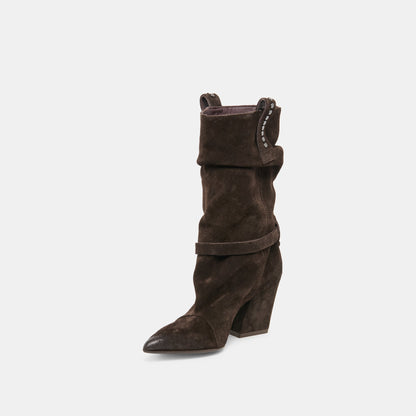 Morla Dk Brown Suede Boots | Dolce Vita Signature