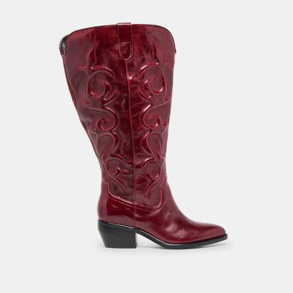 Mirla Oxblood Leather Extra Wide Calf Boots | Dolce Vita Signature