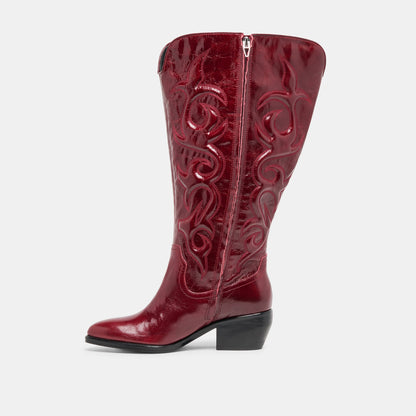 Mirla Oxblood Leather Extra Wide Calf Boots | Dolce Vita Signature