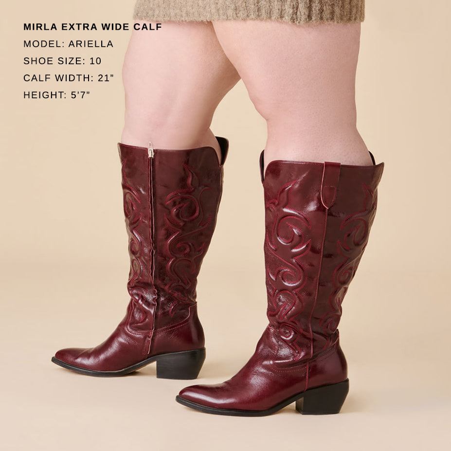 Mirla Oxblood Leather Extra Wide Calf Boots | Dolce Vita Signature