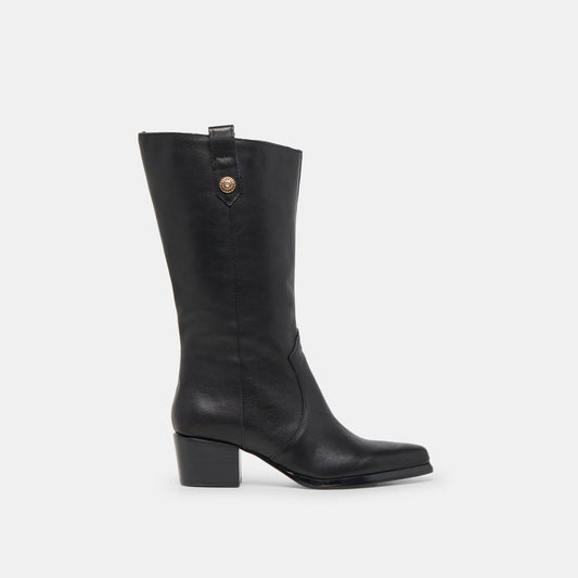 Vern Black Leather Wide Calf Boots | Dolce Vita New