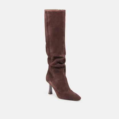 Lousa Mahogany Suede Wide Calf Boots | Dolce Vita New
