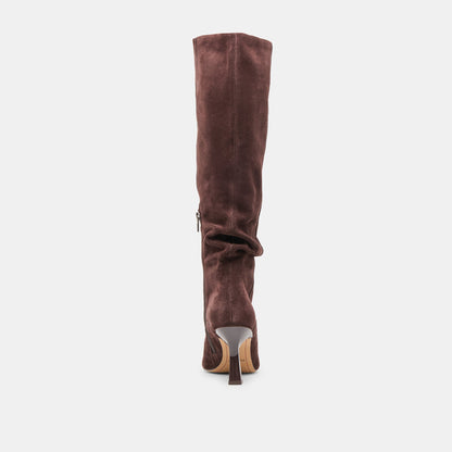 Lousa Mahogany Suede Wide Calf Boots | Dolce Vita New
