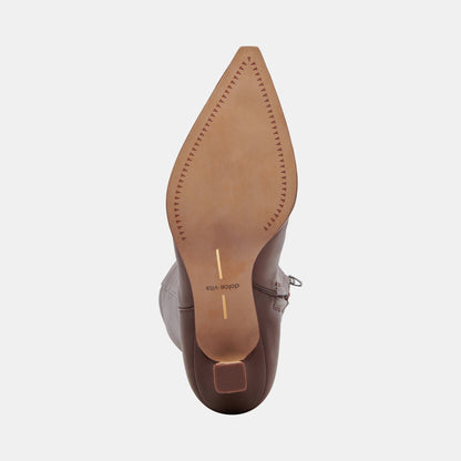 Auggie Chocolate Leather Narrow Calf Boots | Dolce Vita Customer Favorite