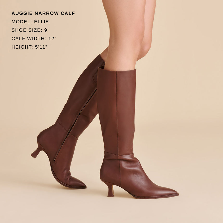 Auggie Chocolate Leather Narrow Calf Boots | Dolce Vita Customer Favorite