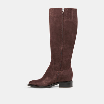 Kilian H2O Waterproof Mahogany Suede Wide Calf Boots | Dolce Vita Value