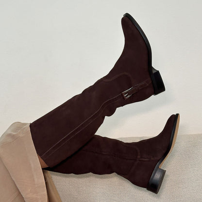 Kilian H2O Waterproof Mahogany Suede Wide Calf Boots | Dolce Vita Value