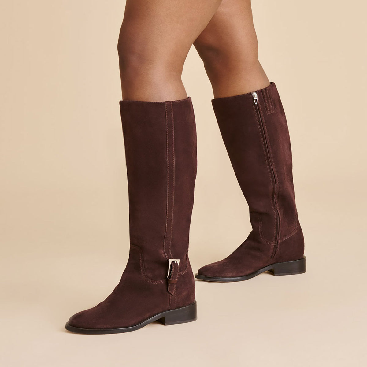 Kilian H2O Waterproof Mahogany Suede Wide Calf Boots | Dolce Vita Value