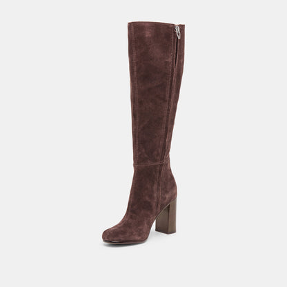 Hudsin Wide Calf Mahogany Suede Boots | Dolce Vita Top Pick