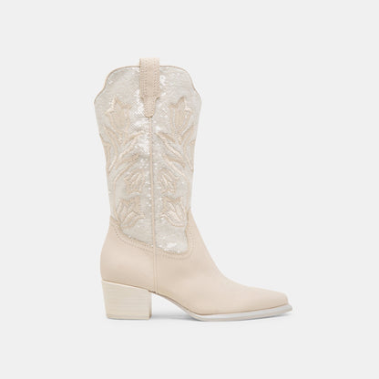 Vorah Pearl Creme Sequin Boots | Dolce Vita Great Value