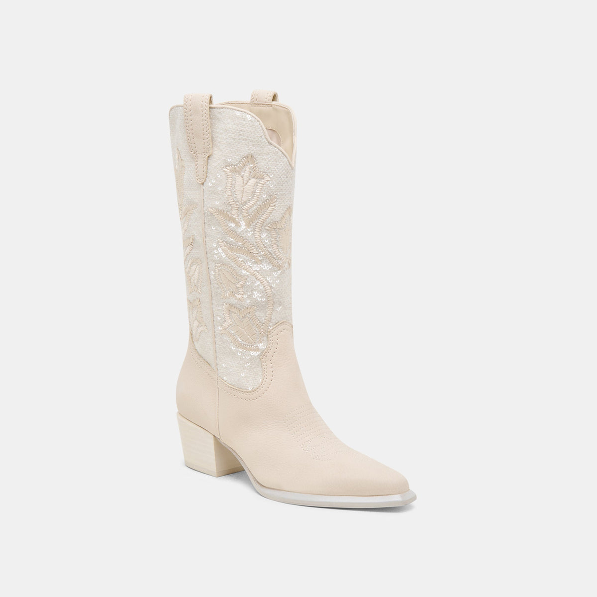Vorah Pearl Creme Sequin Boots | Dolce Vita Great Value