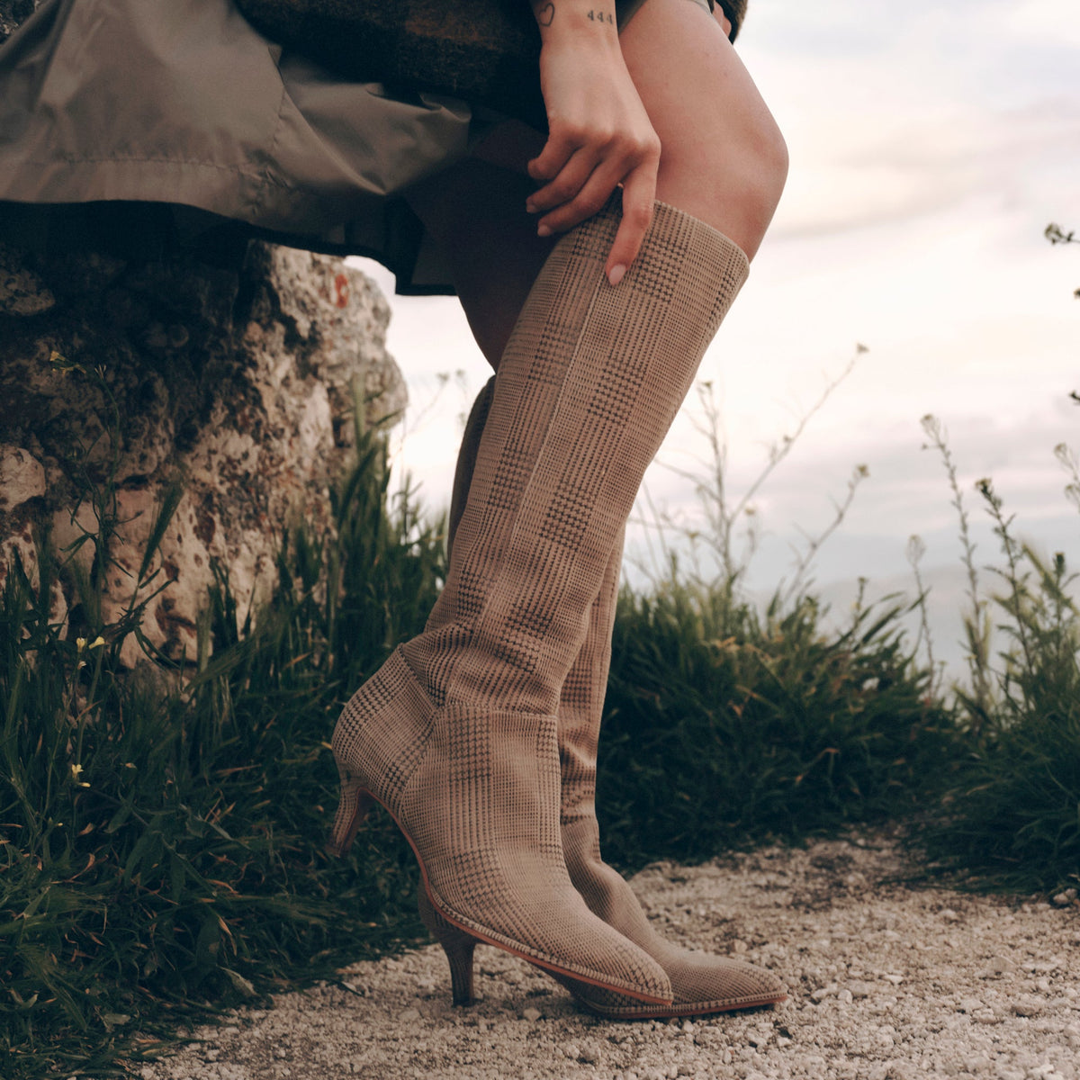 Aldy Herringbone Printed Suede Boots | Dolce Vita Smart Buy