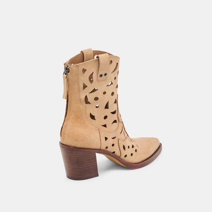 Zenobi Camel Distressed Leather Booties | Dolce Vita Popular