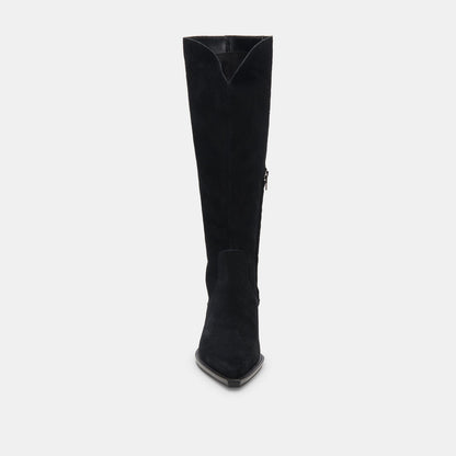 Raj Boots in Onyx Suede | Women's Onyx Suede Knee-High Boots
 – Dolce Vita | Dolce Vita Quality
