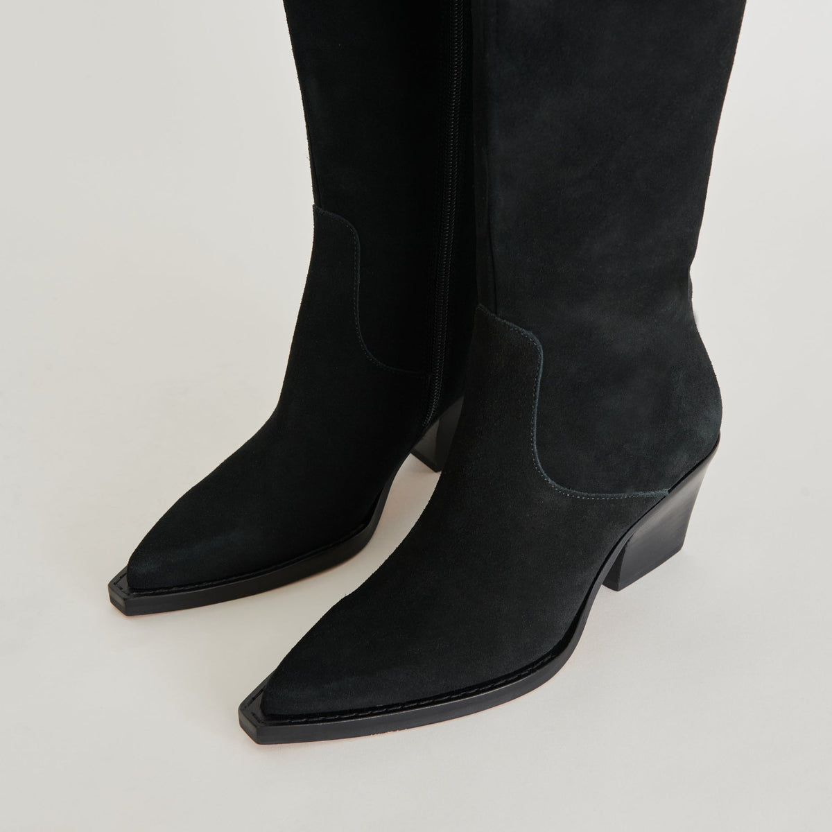 Raj Boots in Onyx Suede | Women's Onyx Suede Knee-High Boots
 – Dolce Vita | Dolce Vita Quality