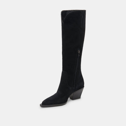 Raj Boots in Onyx Suede | Women's Onyx Suede Knee-High Boots
 – Dolce Vita | Dolce Vita Quality