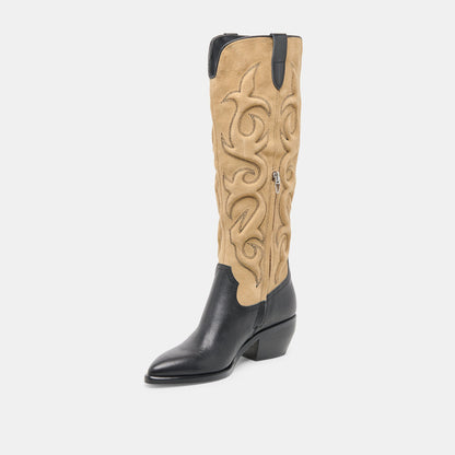Mirla Black Multi Leather Boots | Dolce Vita Value