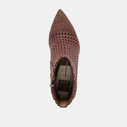 Embry Brown Woven Stella Booties | Dolce Vita Hot Sale