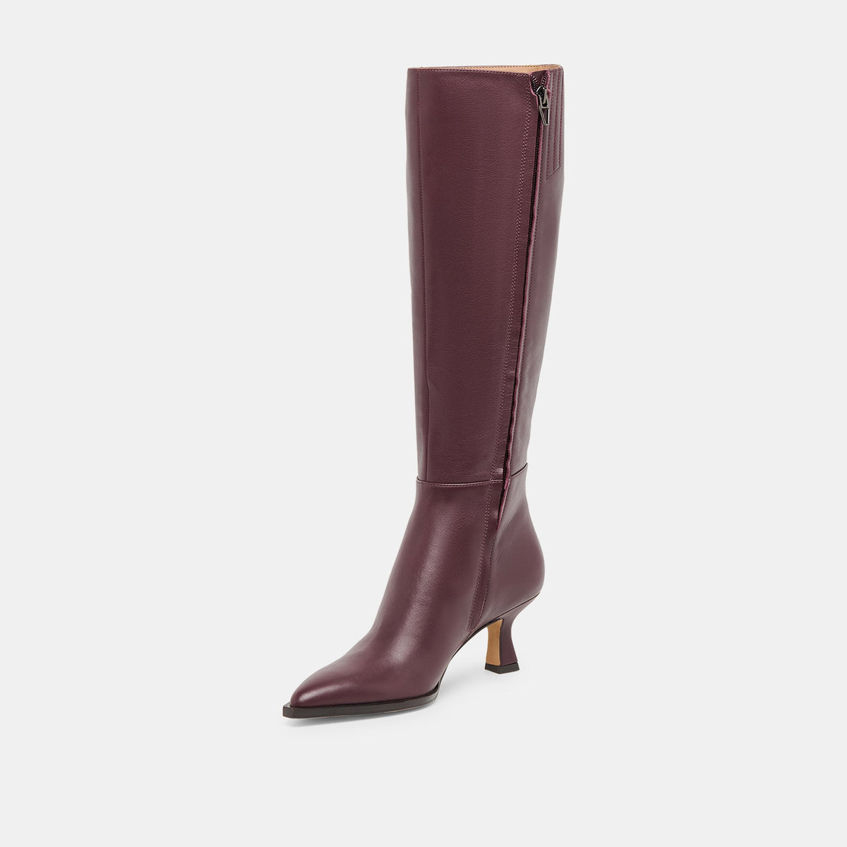 Auggie Wine Leather Wide Calf Boots | Dolce Vita Trusted