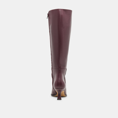 Auggie Wine Leather Wide Calf Boots | Dolce Vita Trusted