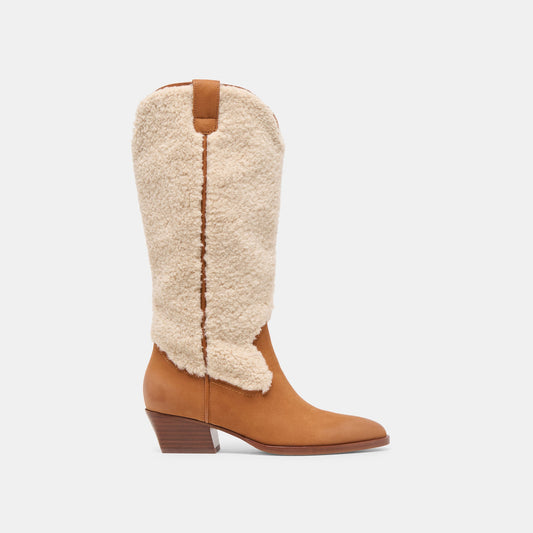 Mykel Plush Caramel Nubuck Boots | Dolce Vita Premium