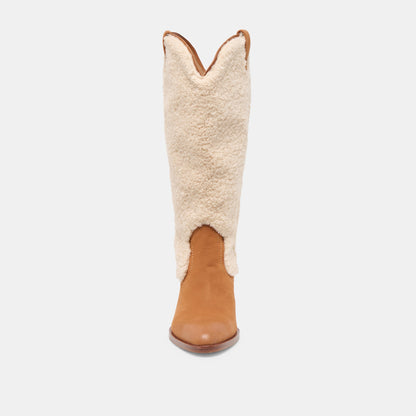 Mykel Plush Caramel Nubuck Boots | Dolce Vita Premium