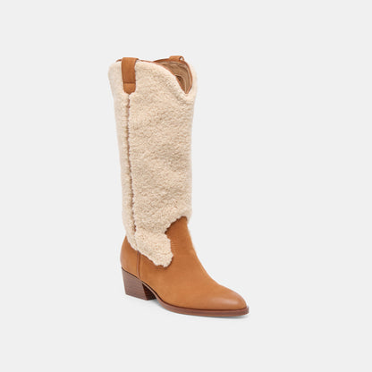 Mykel Plush Caramel Nubuck Boots | Dolce Vita Premium