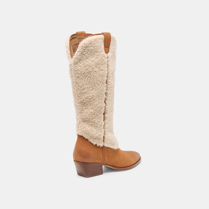 Mykel Plush Caramel Nubuck Boots | Dolce Vita Premium