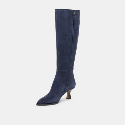 Auggie Navy Suede Wide Calf Boots | Dolce Vita Great Value