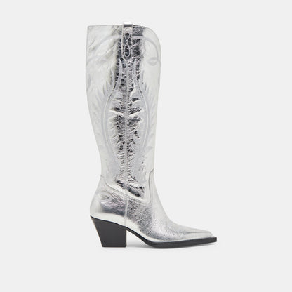 Ryatt Extra Wide Calf Silver Boots | Distressed Leather Boots
 – Dolce Vita | Dolce Vita Smart Buy