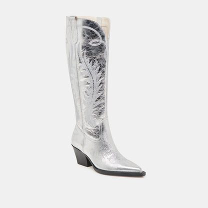 Ryatt Extra Wide Calf Silver Boots | Distressed Leather Boots
 – Dolce Vita | Dolce Vita Smart Buy