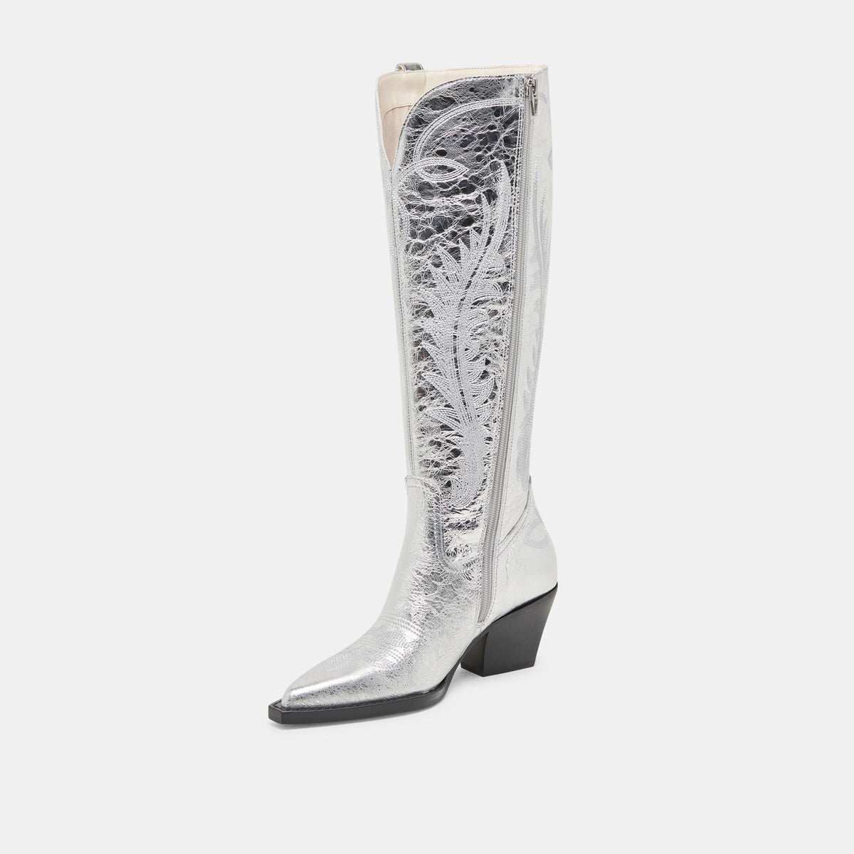Ryatt Extra Wide Calf Silver Boots | Distressed Leather Boots
 – Dolce Vita | Dolce Vita Smart Buy