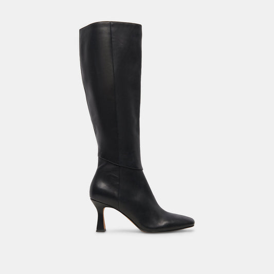 Gyra Wide Calf Black Leather Boots | Black Knee-High Wide Calf Boots
 – Dolce Vita | Dolce Vita Everyday