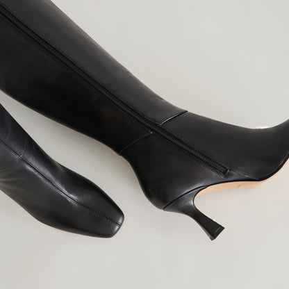 Gyra Wide Calf Black Leather Boots | Black Knee-High Wide Calf Boots
 – Dolce Vita | Dolce Vita Everyday