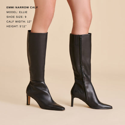 Emmi Black Leather Narrow Calf Boots | Dolce Vita Top Pick