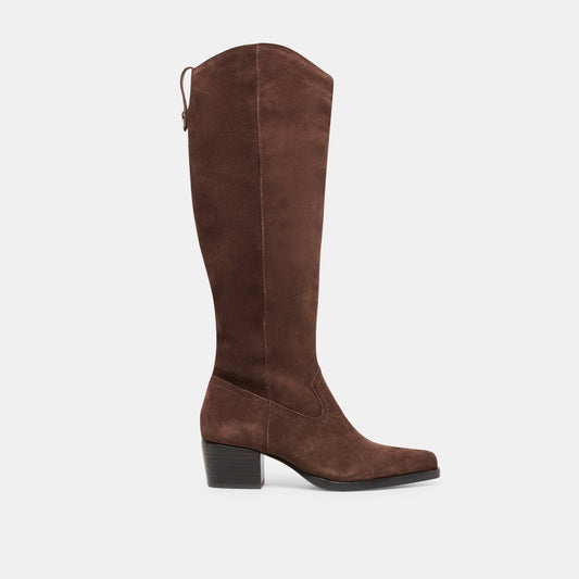 Virona H2O Waterproof Dk Brown Suede Wide Calf Boots | Dolce Vita Special Offer