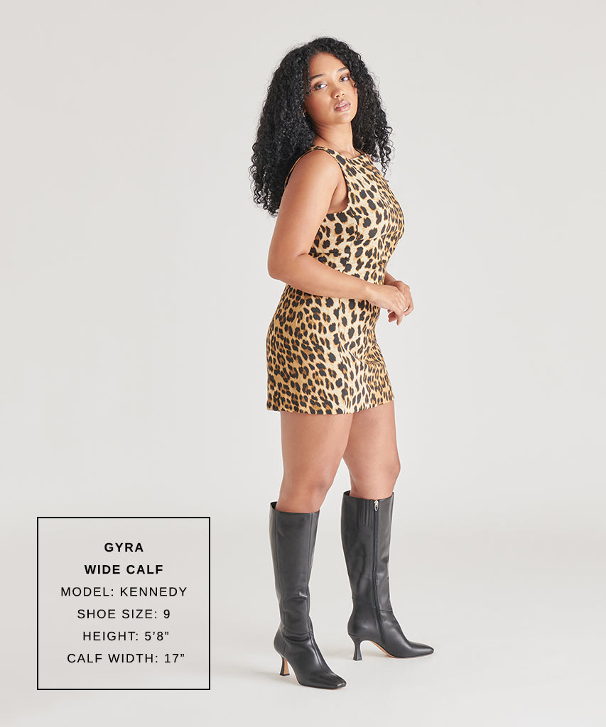 Gyra Wide Calf Black Leather Boots | Black Knee-High Wide Calf Boots
 – Dolce Vita | Dolce Vita Essential