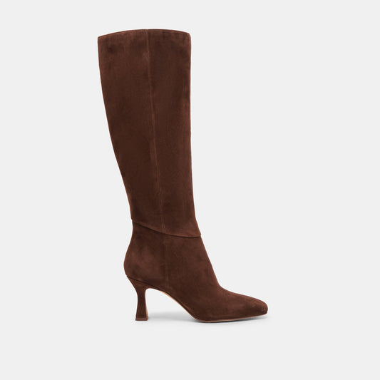 GYRA WIDE CALF BOOTS DK BROWN SUEDE
 – Dolce Vita | Dolce Vita Recommended