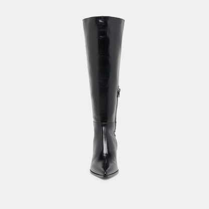 Kirson Black Leather Wide Calf Boots | Dolce Vita Featured