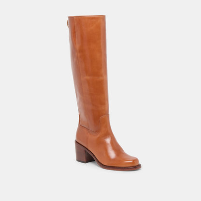 Lucyle Tan Leather Wide Calf Boots | Dolce Vita Exclusive